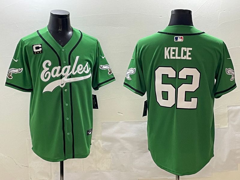 Men Philadelphia Eagles #62 Kelce Green three generations Jointly Name 2025 Nike Limited NFL Jersey style 13